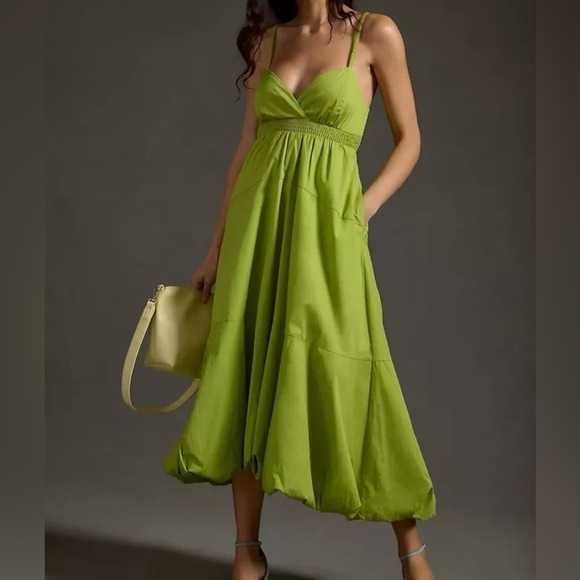 Anthropologie Green Midi Dress - Picture 1 of 9
